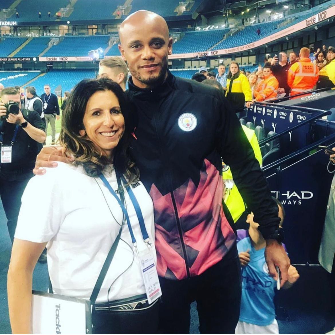 Laura Wolfe and MCFC player Vincent Kompany