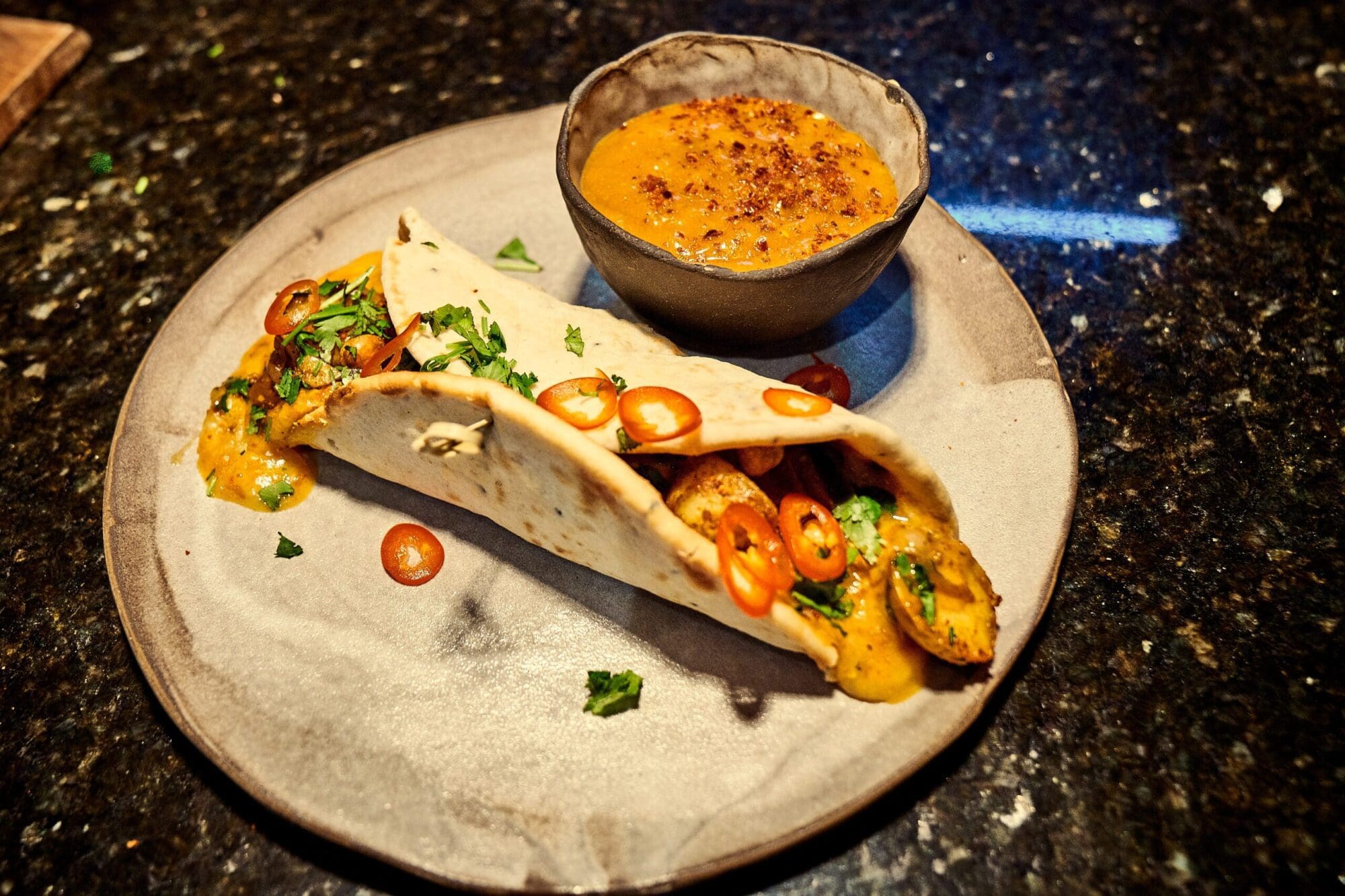 Naantastic’ Rarebit with Bombay Taters & Curry Sauce
